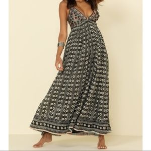 FREE PEOPLE GOOD VIBES EMBELLISHED MAXI DRESS S